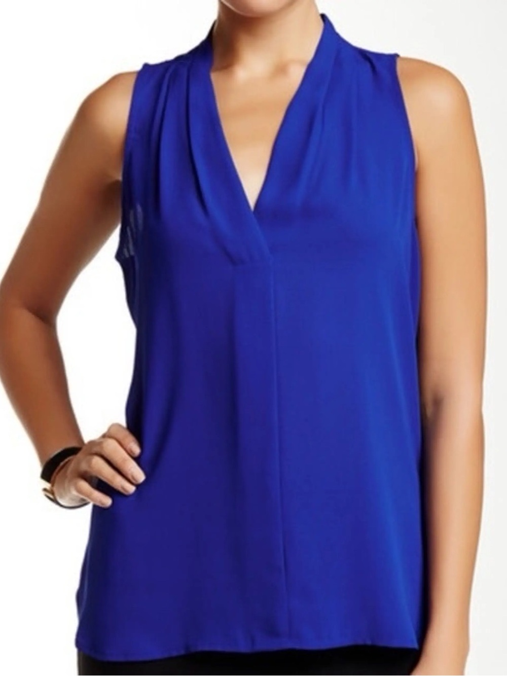 Vince Camuto Royal Blue Sleeveless V-Neck Blouse